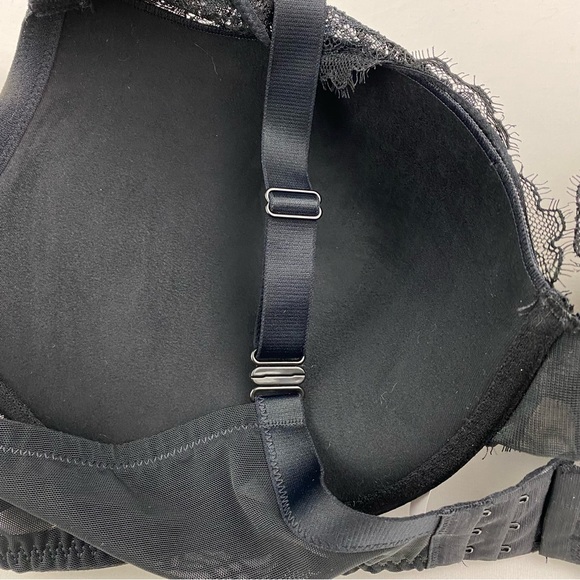 Auden The Sublime Bra 46D Black Lace Plunge Coverage Push Up Underwire NEW - Picture 12 of 12